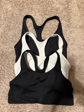 Hanes Racerback Sports Bra Set - Black & White